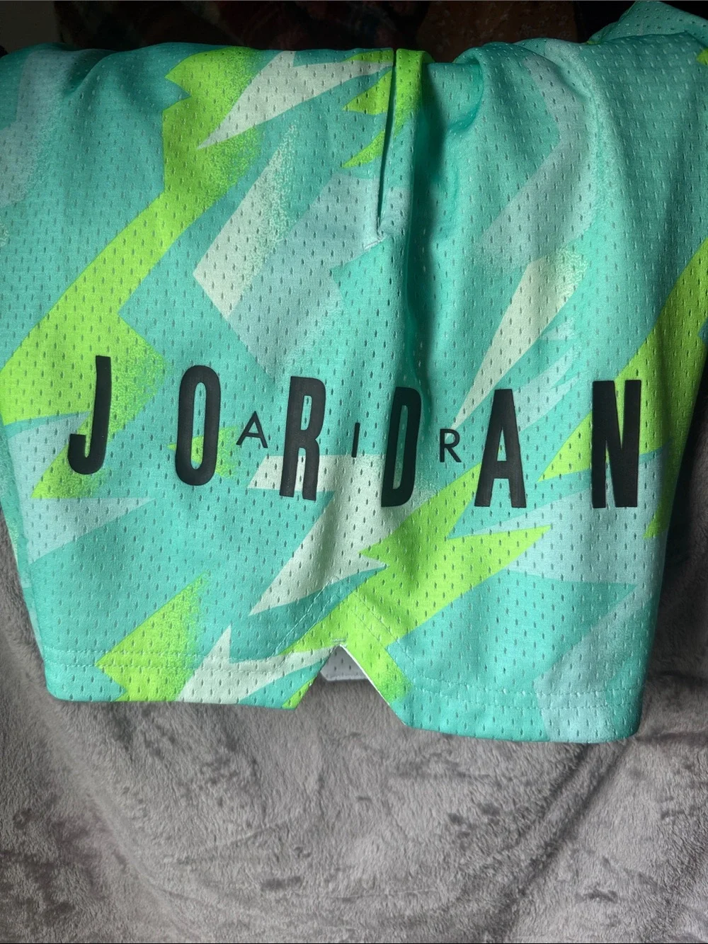 Aqua & Lime Athletic Shorts with JORDAN Logo